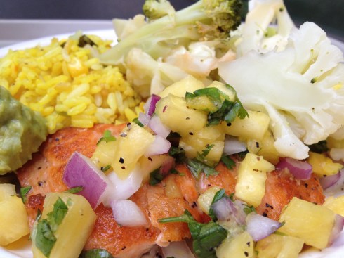 Salmon with Pineapple Relish