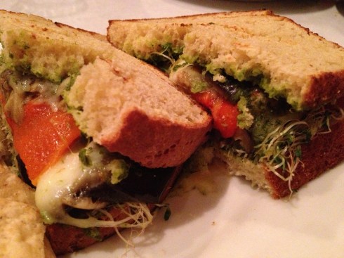 Roasted Eggplant and Bell Pepper Sandwich