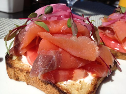 Open Face Santa Barbara Cambridge House Smoked Salmon